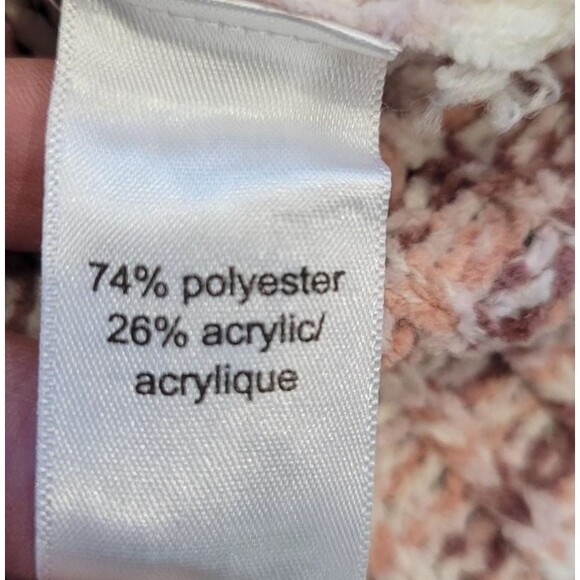 Maurices Sz Large Cozy White Pink Striped Knit Sweater Relaxed Fit Long Sleeve - Picture 3 of 5